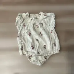 花柄刺繍ロンパース サイズ70 バースデイ