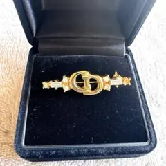美品✨DIOR ディオール ブローチ アクセサリー ロゴ CD ラインストーン