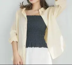 coca ガーゼシャツ　イエロー　M