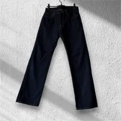 【美品】濃紺 ストレートデニム ジーンズ W32 無地 シンプル 秋冬コーデ