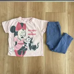 ミニーマウスTシャツ とUNIQLOレギンスパンツの2点セット