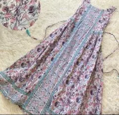 美品　anatelier アナトリエ ボタニカル柄 ロングワンピース インド綿のサムネイル