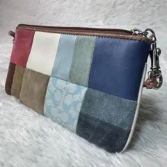 ★COACH パッチワーク デニム ポーチ リストレット ☆COACH パッチワーク デニム ポーチ リストレット - メルカリ