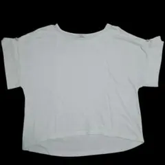 美品 アースミュージック＆エコロジー パールボタン カットソー F ホワイト