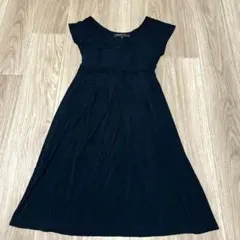 アニエスベー ワンピース Aライン ノースリーブ 黒 フレア シック ノームコア