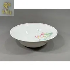 未使用★ 香蘭社　錦絵 蘭紋 大鉢 美品▲在銘　共箱▲花柄　盛鉢　お皿のサムネイル