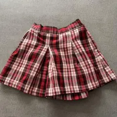GU 赤チェック キュロット 110cm 女の子 プリーツスカート
