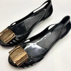 FERRAGAMO フェラガモ 大人気 PVC ラバーバレーシューズ 6 黒 - メルカリ