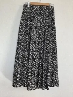 フラワープリント フレアロングスカート