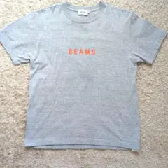 BEAMS グレー Tシャツ オレンジロゴ