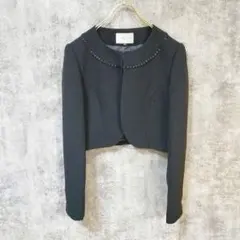 【美品】THEORIA セオリア ノーカラージャケット アウター ミドル丈 L