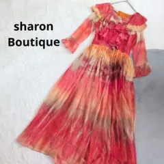 シャロンブティック ▶ ワンピース 赤 オレンジ フリル ギャザー