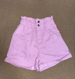 ピンク ハイウエスト ショートパンツ