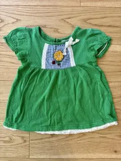 petit jam プチジャム フラワー刺繍 半袖トップス グリーン 110cmのサムネイル