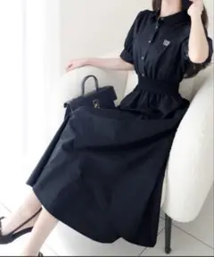 mily bilet 胸刺繍フリルスカートワンピース Lサイズ