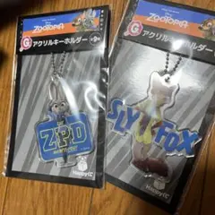 ズートピア Happyくじ G賞 アクリルキーホルダー ニック　ジュディ