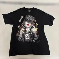 グラフィックプリント Tシャツ XL ブラック