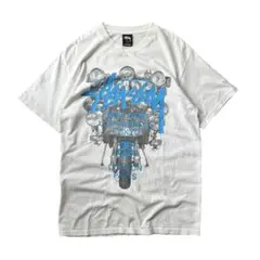 Stussy ステューシーTシャツ ホワイト Mサイズ ワールドツアー バイクのサムネイル