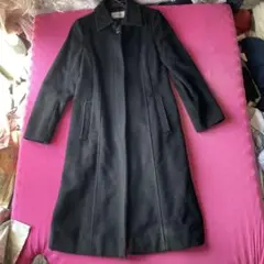 美品　自由区 黒 ロングコート アンゴラ混