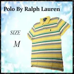 Polo By Ralph Lauren イエロー ストライプ ポロシャツ M