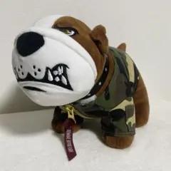 アルファインダストリーズ ６０周年記念ブルドッグぬいぐるみ迷彩服を着た犬