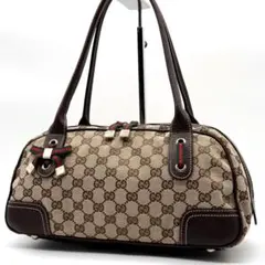 美品✨グッチ プリンシー ハンドバッグ GGキャンバス シェリーライン ベージュ