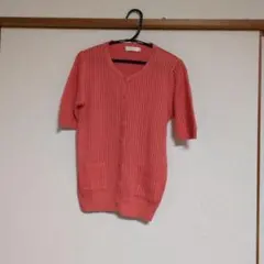 【値下げしました】bibiko 半袖カーディガン サイズS コーラルピンク