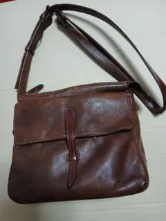 gentenブラウンレザー ショルダーバッグ