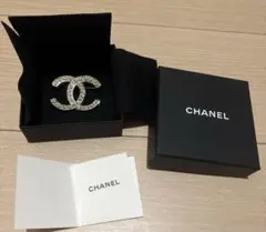 CHANEL ダブルCロゴ ブローチ　パール　ラインストーン
