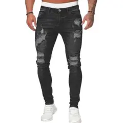即日発送 US UKドリル ダメージスキニー BLACK AMIRI mnmlのサムネイル