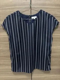 ANCHOR WOMAN ネイビー ストライプ 半袖シャツ 9号のサムネイル