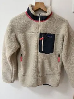 patagonia フリースジャケット XL クリーム/ネイビー