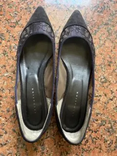 エストネーション【24.5】フラット パンプス レース