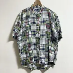 Ralph Lauren パッチワーク チェック柄 半袖シャツ M