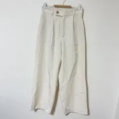 【L】ワイドパンツ ホワイト 白　ウエストゴム 楽ちん きれいめ