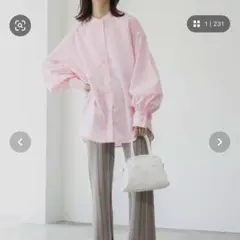 BONLECILL バンドカラーシャツ 長袖 ライトピンク Fのサムネイル