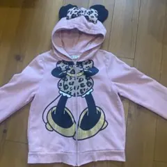 H&M ヒョウ柄ミニーマウス ピンクパーカー 130-140cm