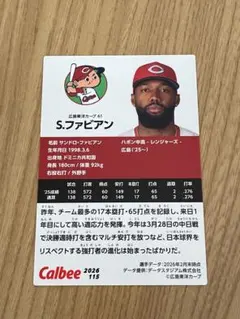 カルビー プロ野球チップス 2026 S.ファビアン 広島 1枚