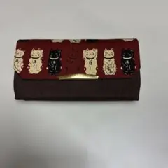 新品未使用　手作り長折財布　猫柄 No.7 （by玉手箱）