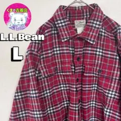 usa古着 L.L.Bean エルエルビーン ヘビーネル L チェック レッド