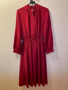 レディース　古着　ヴィンテージ　赤ワンピース