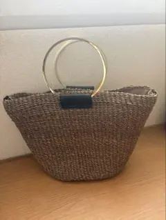 ブラウン かごバッグ　レディース　鞄