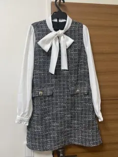 Ank Rougeアンクルージュ ツイードワンピース⑥