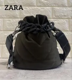 ZARA ザラ キルティング ショルダーバッグ 2way カーキ トートバッグ