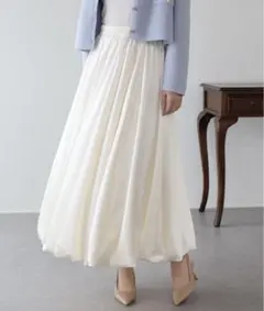 BLUEEAST サテンバルーンスカート アイボリー