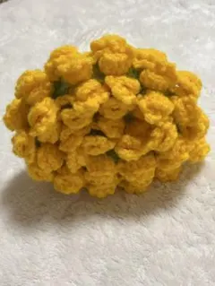 フラワーブランケット ラグ イエロー ハンドメイド品