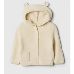 GAP アイボリー クマ耳付きカーディガン 90cm