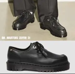 【美品】Dr. Martens ブラックレザー 厚底ローファー