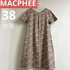 セール‼️美品】リバティ生地 半袖 花柄 ひざ丈ワンピース チュニック 38のサムネイル