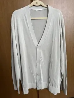 GU ウォッシャブルシアーニットカーディガン ベージュ UNISEX L